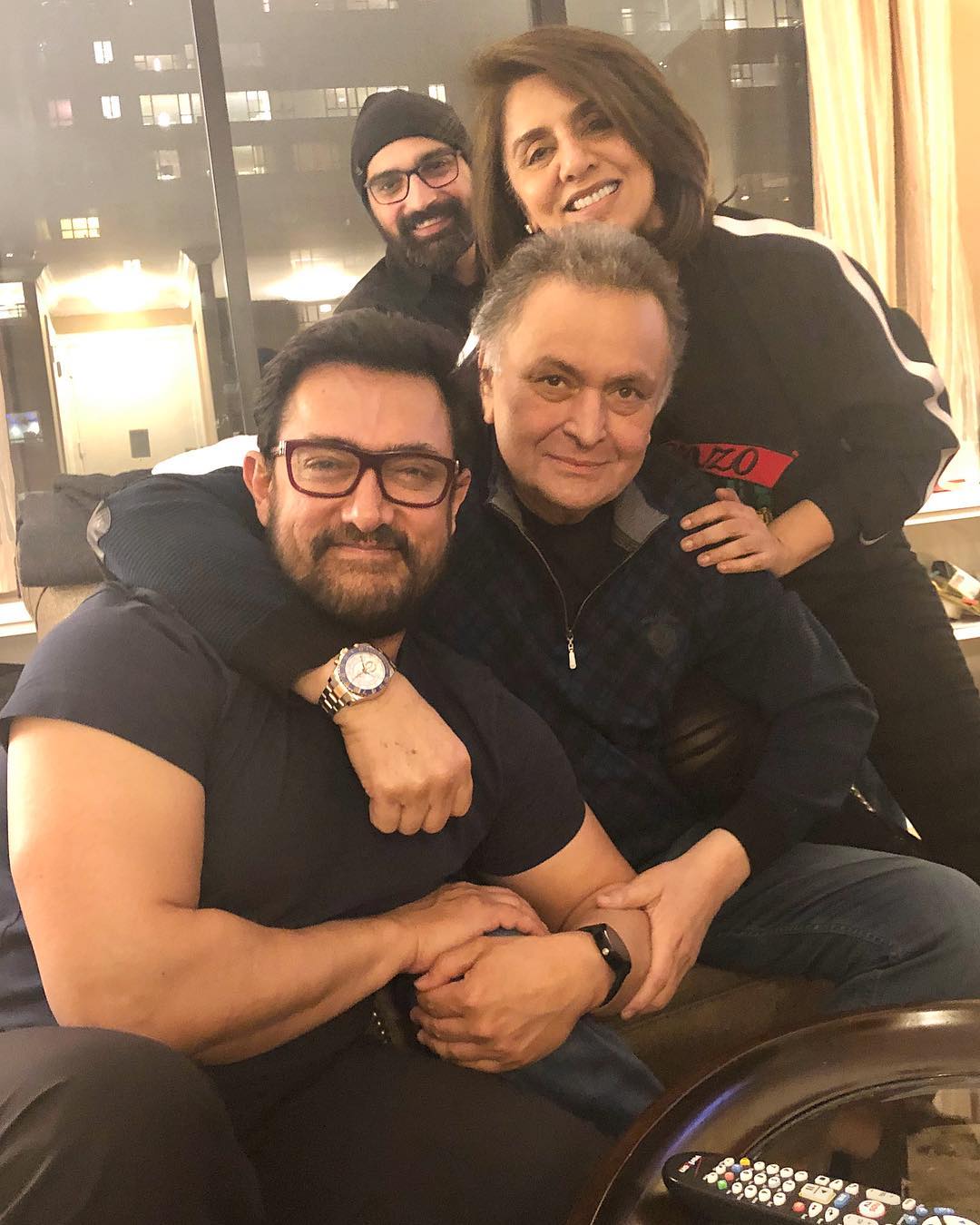 Aamir Khan with Rishi Kapoor and Neetu Kapoor