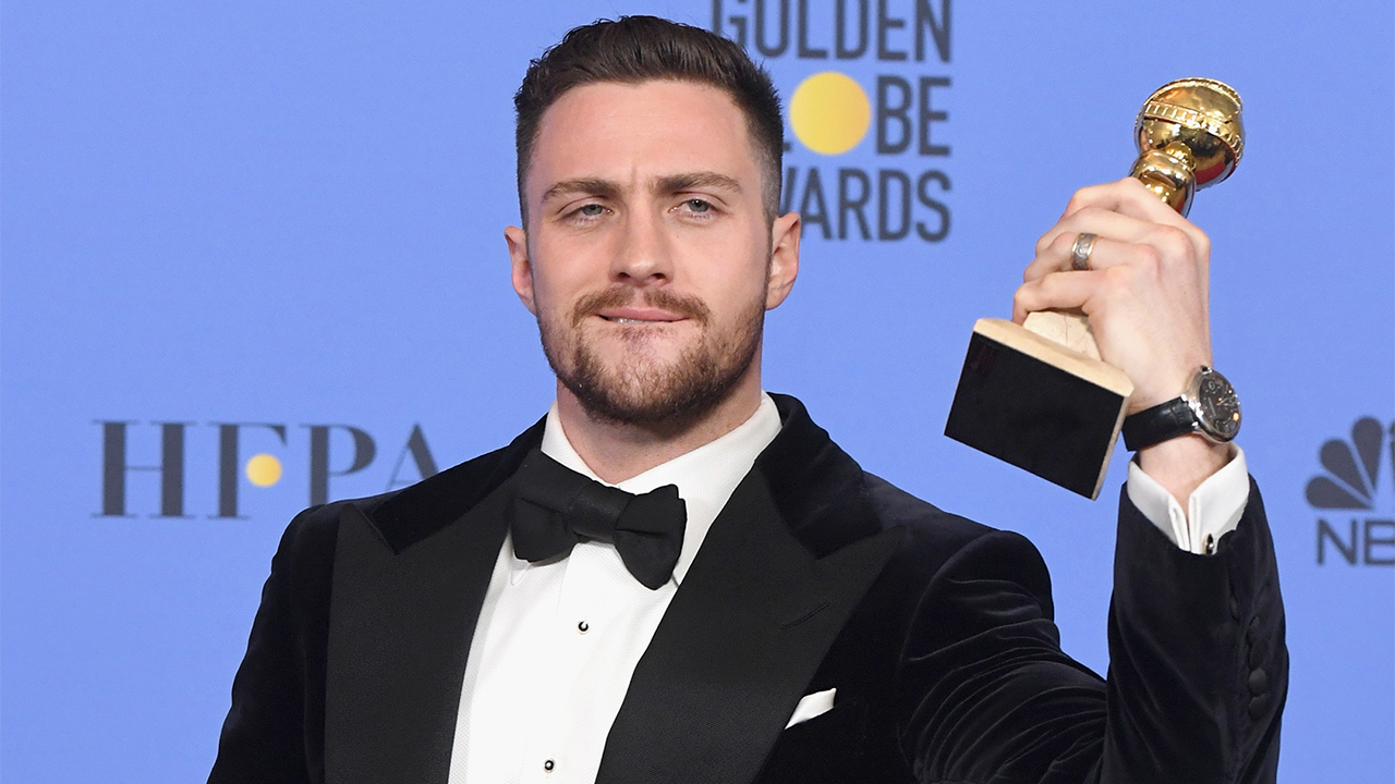 BEVERLY HILLS, CA - JANUARY 08: Actor Aaron Taylor-Johnson, winner of Best Supporting Actor in a Motion Picture for 'Nocturnal Animals,' poses in the press room during the 74th Annual Golden Globe Awards at The Beverly Hilton Hotel on January 8, 2017 in Beverly Hills, California. (Photo by Kevin Winter/Getty Images)