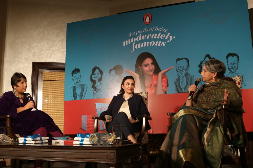 soha-ali-khan-and-sharmila-tagore-in-conversation-with-barkha-dutt-at-the-delhi-launch-of-sohas-book-the-perils-of-being-moderately-famous