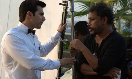 Shoojit Sircar and varun dhawan on sets