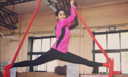 Pooja hegde aerial yoga