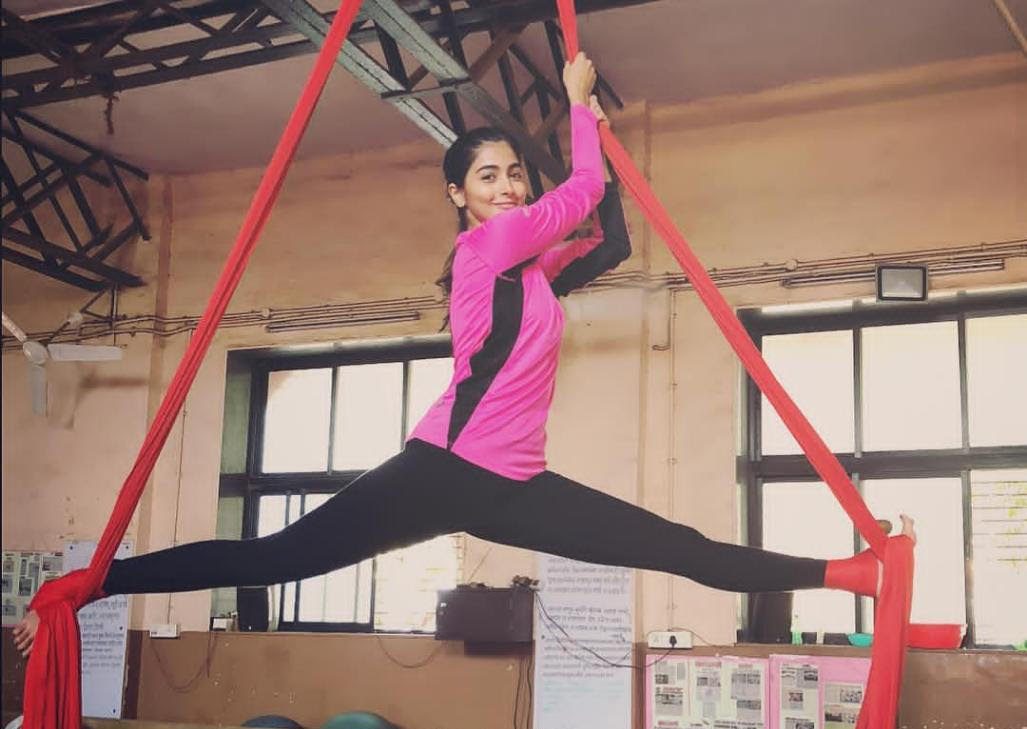 Pooja hegde aerial yoga