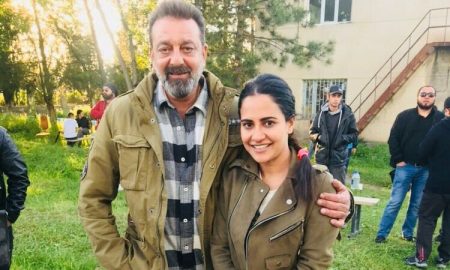 Lizaa Malik Sanjay Dutt on the sets of Torbaaz