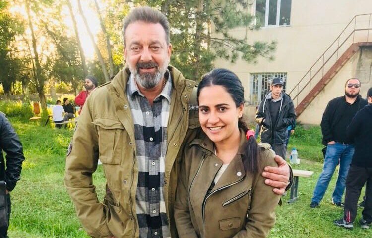 Lizaa Malik Sanjay Dutt on the sets of Torbaaz