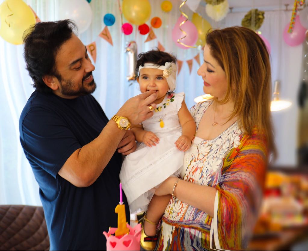 adnan sami on daughter medina's first birthday