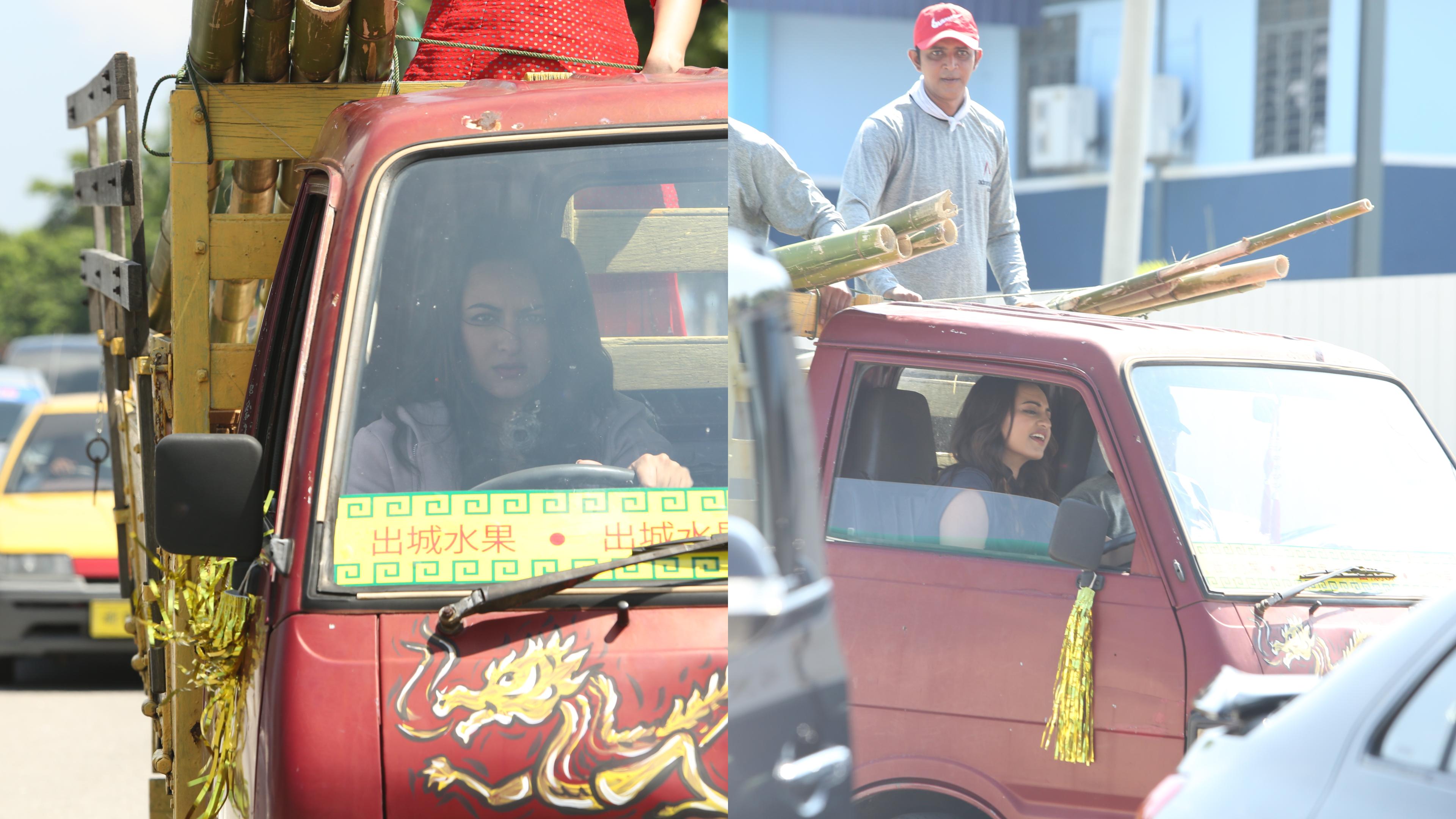 Sonakshi Sinha Drives a mini truck