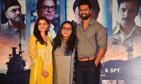 Vicky Kaushal, Alia Bhatt & Meghna Gulzar at the Raazi Success Press Conference