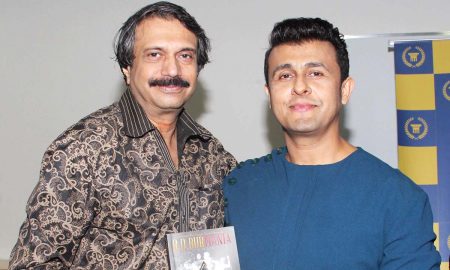 author-chaitanya-padukone-presents-a-copy-of-rd-burmania-to-celebrated-singer-actor-sonu nigam