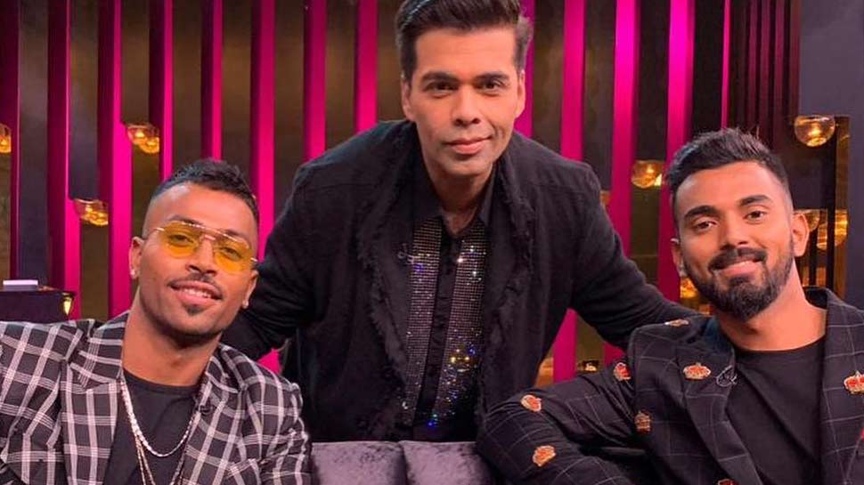 Karan Johar with Hardik Pandya and KL Rahul 